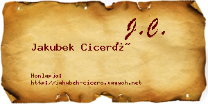 Jakubek Ciceró névjegykártya